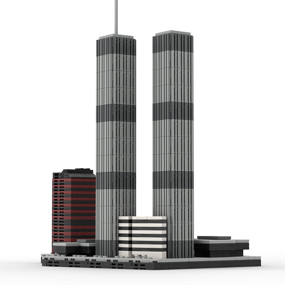 Mocsage 1/2000 Scale World Trade Center (1973 - 2001) Micro PartsĀ Building Blocks Set (US Warehouse) - LesDiy -