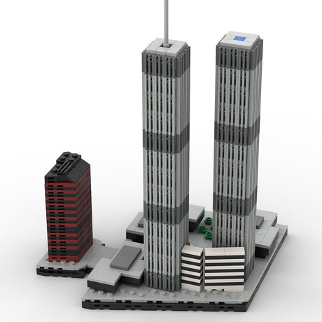Mocsage 1/2000 Scale World Trade Center (1973 - 2001) Micro Parts Building Blocks Set (US Warehouse) - LesDiy -
