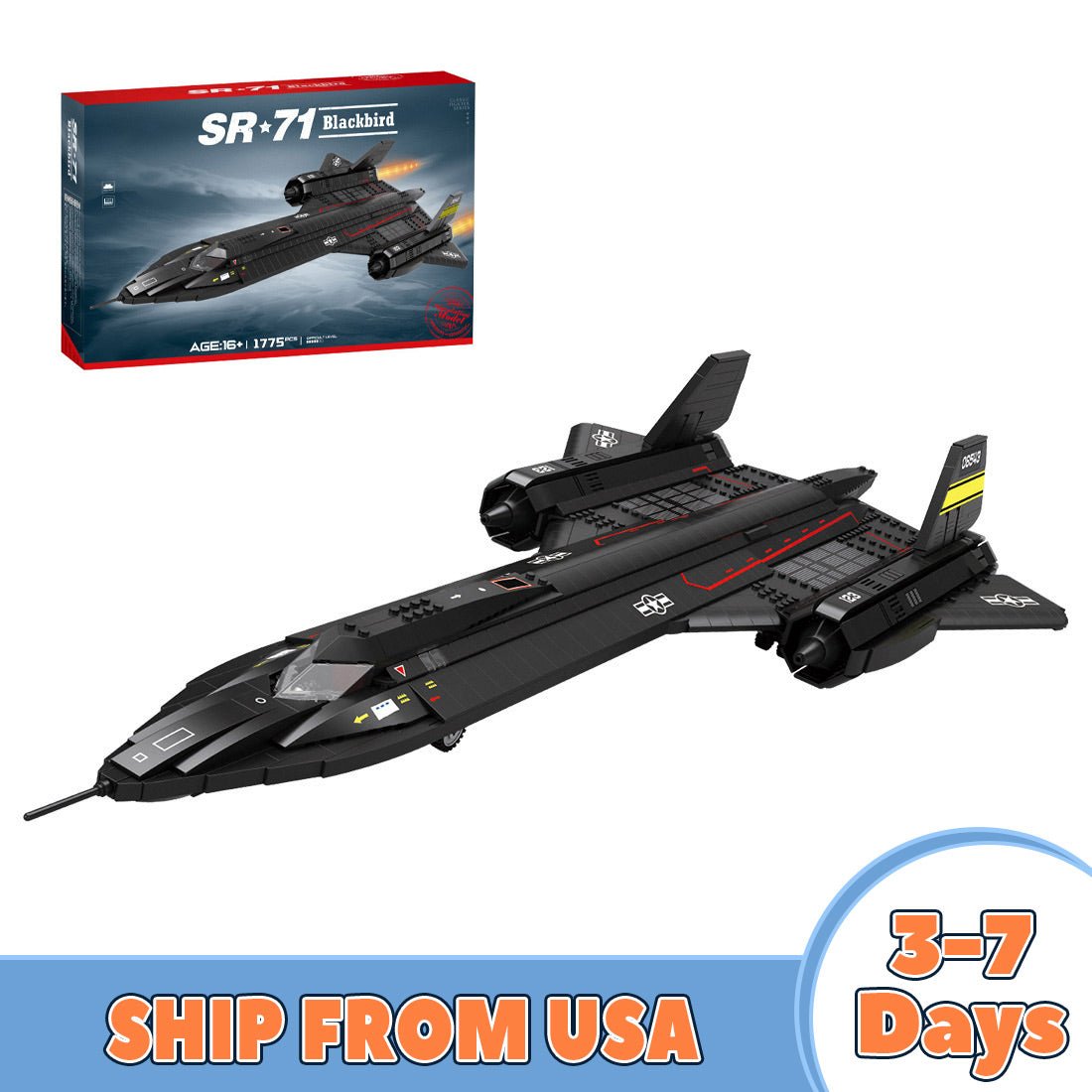 Mocsage SR71 Blackbird Tactical Aircraft Building Blocks Set (US Warehouse) - LesDiy - Building Blocks