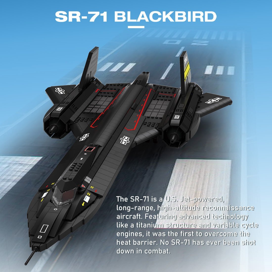 Mocsage SR71 Blackbird Tactical Aircraft Building Blocks Set (US Warehouse) - LesDiy - Building Blocks