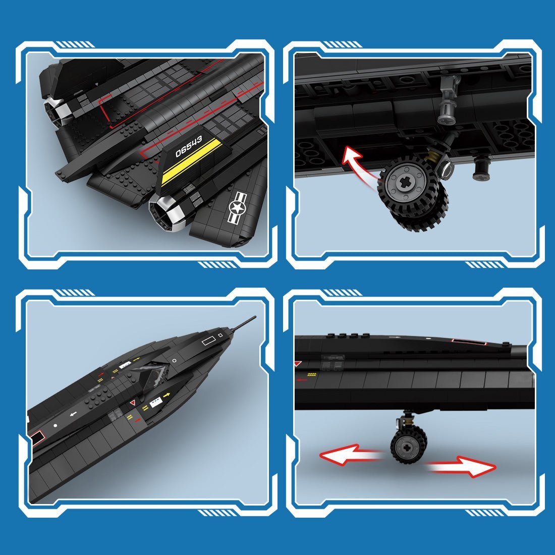 Mocsage SR71 Blackbird Tactical Aircraft Building Blocks Set (US Warehouse) - LesDiy - Building Blocks