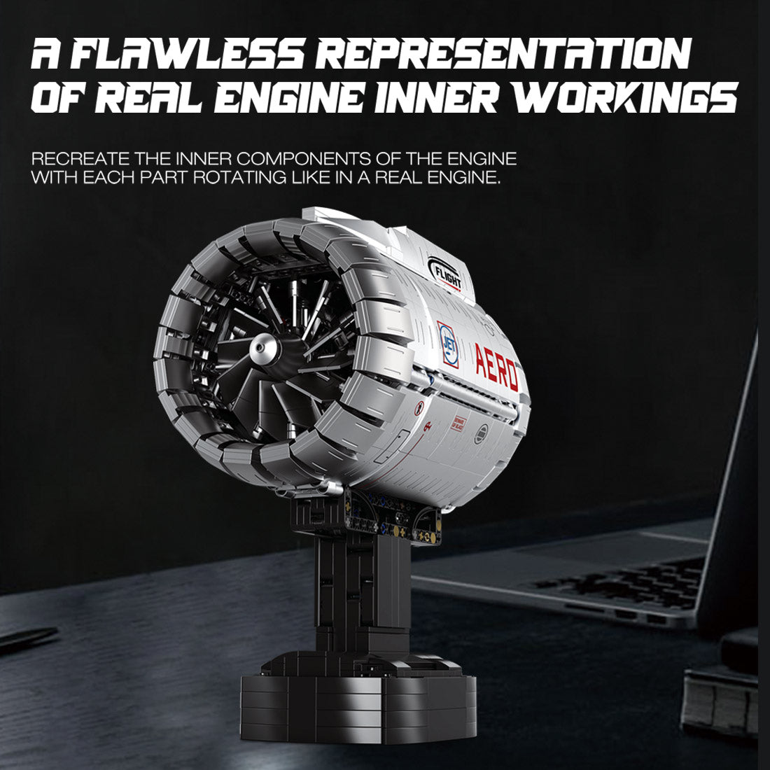 Mocsage Turbo Aircraft Engine Building Blocks Set - LesDiy -