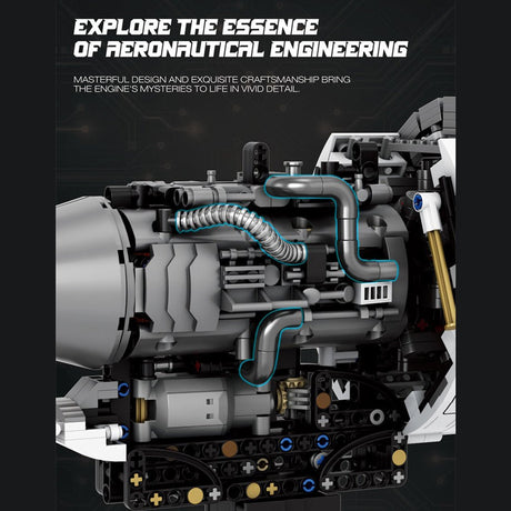 Mocsage Turbo Aircraft Engine Building Blocks Set - LesDiy -