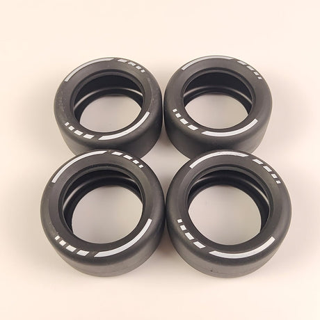Racing Printed Slick Tire Set of 4 Slick Tires & 4 Electroplated Rims - LesDiy -