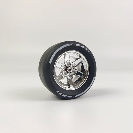 Racing Printed Slick Tire Set of 4 Slick Tires & 4 Electroplated Rims - LesDiy -