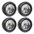 Racing Printed Slick Tire Set of 4 Slick Tires & 4 Electroplated Rims - LesDiy -