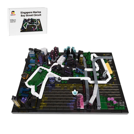 Singapore Marina Bay Circuit Nighttime Street Track Model Buildind Blocks - LesDiy - Building Blocks