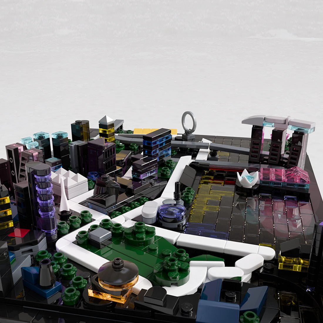 Singapore Marina Bay Circuit Nighttime Street Track Model Buildind Blocks - LesDiy - Building Blocks