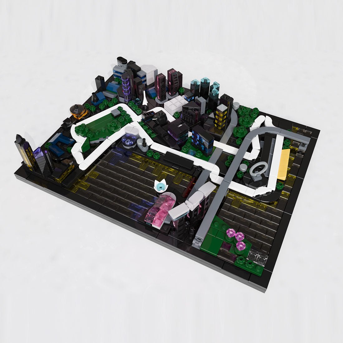 Singapore Marina Bay Circuit Nighttime Street Track Model Buildind Blocks - LesDiy - Building Blocks