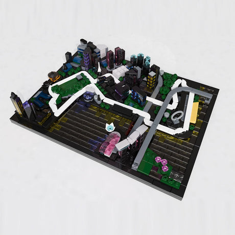 Singapore Marina Bay Circuit Nighttime Street Track Model Buildind Blocks - LesDiy - Building Blocks