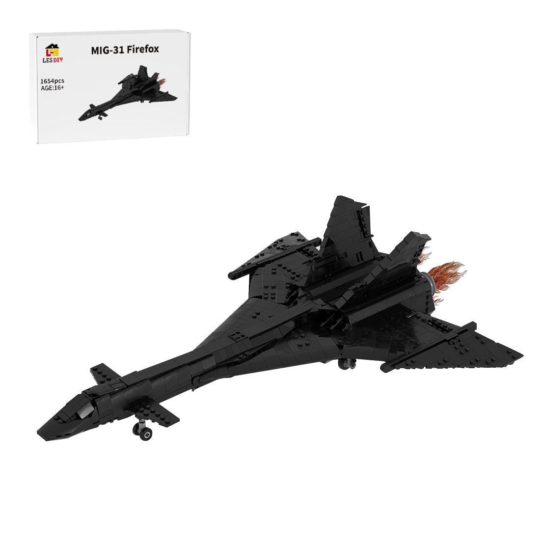 Soviet Supersonic Fighter - Interceptor MIG - 31 Firefox Building Blocks - LesDiy - MOC