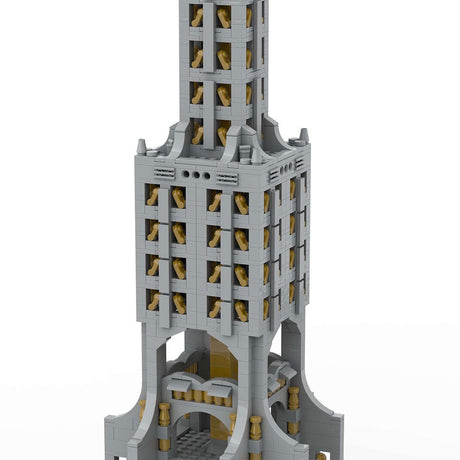 Square Base Pointed Top Tower Street Scene Building Blocks Set - LesDiy