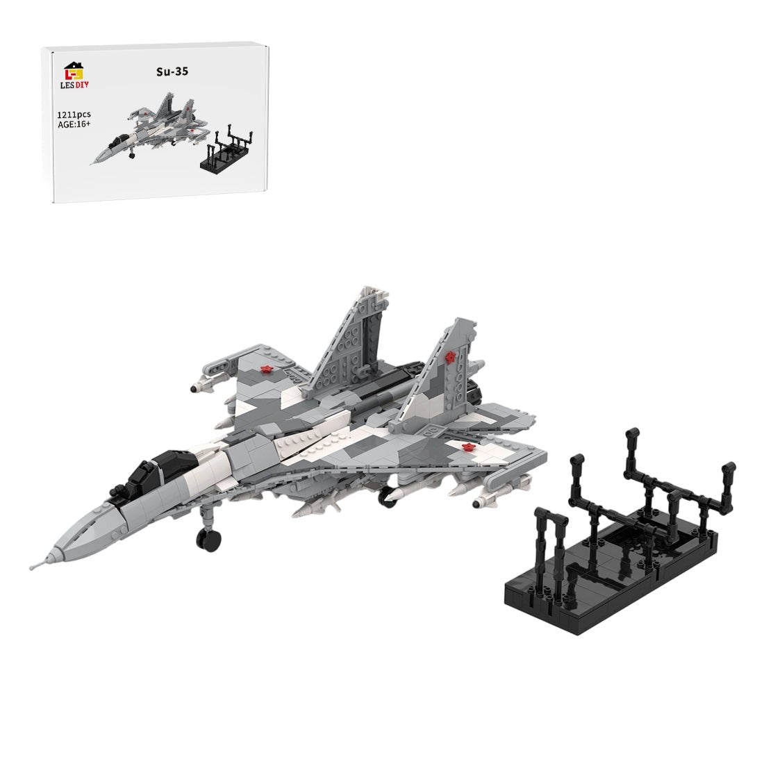 Su-35 Multirole Fighter Jet Building Blocks-LesDiy-Building Blocks-