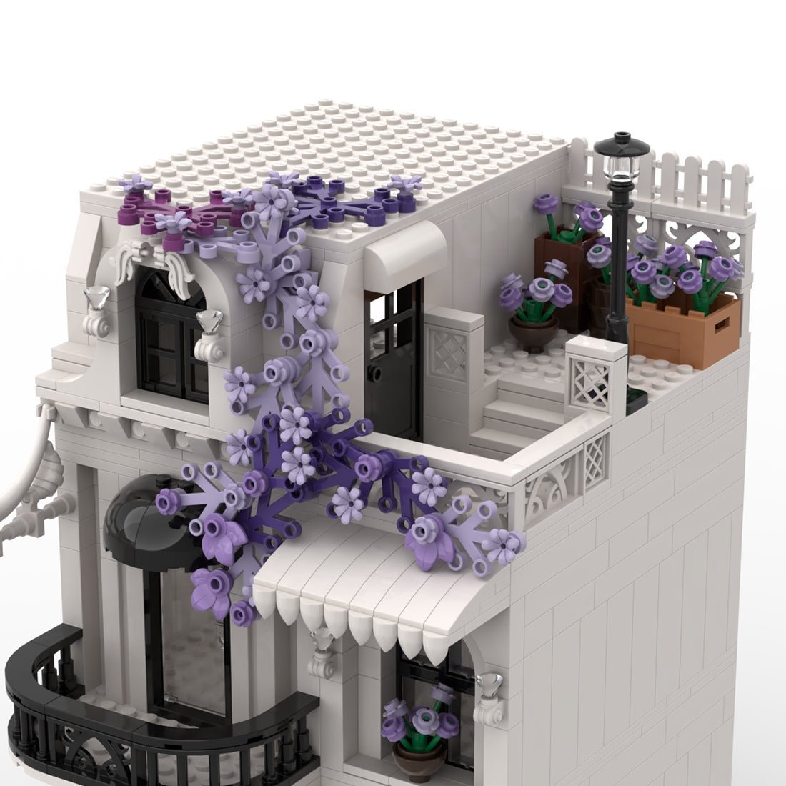 Technic Architecture Flower White European Street for Lego - LesDiy -