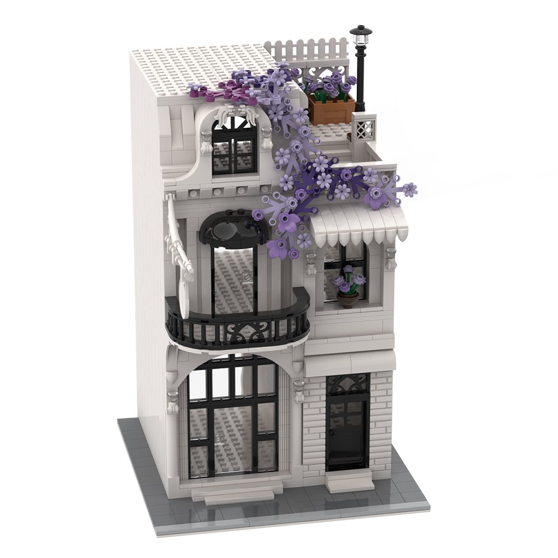 Technic Architecture Flower White European Street for Lego - LesDiy -
