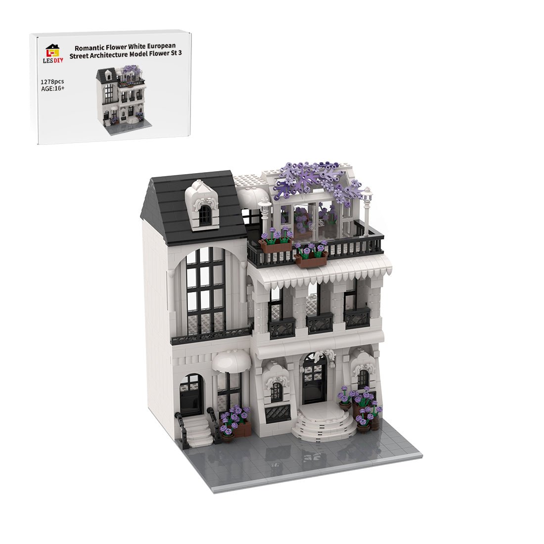 Technic Architecture Flower White European Street for Lego - LesDiy - street house -