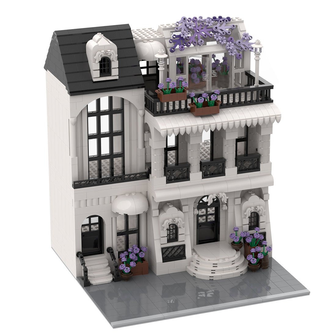 Technic Architecture Flower White European Street for Lego - LesDiy - street house -