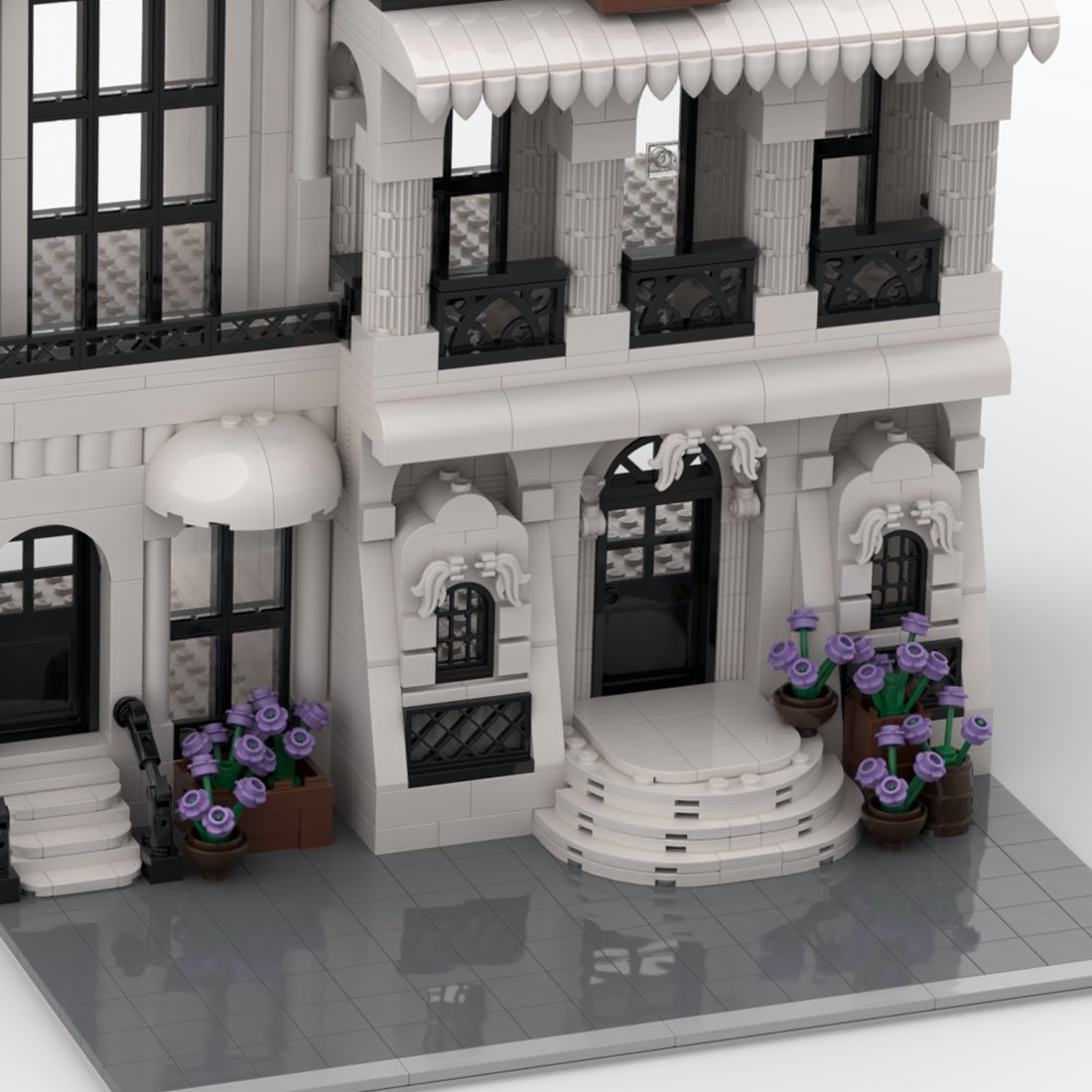 Technic Architecture Flower White European Street for Lego - LesDiy - street house -