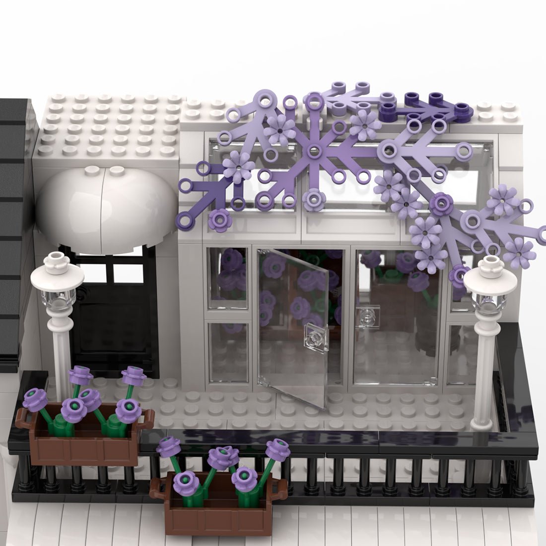 Technic Architecture Flower White European Street for Lego - LesDiy - street house -