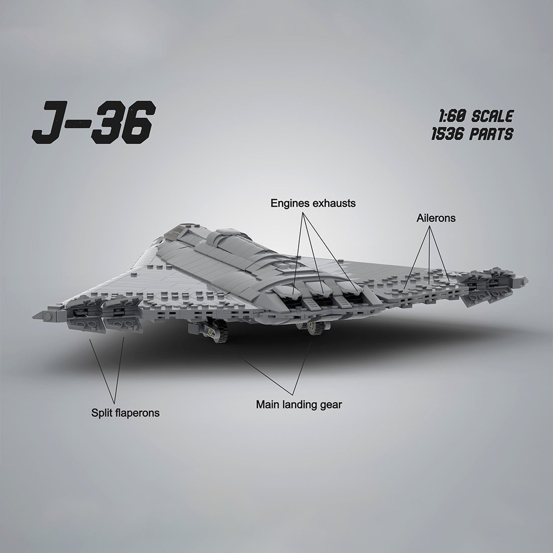 Triple Engine J - 36 Fighter Aircraft Building Blocks - LesDiy - Building Blocks