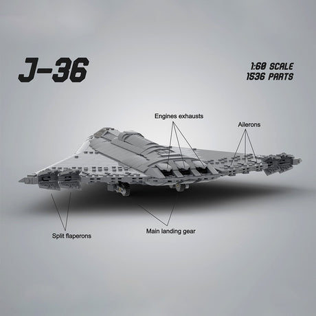 Triple Engine J - 36 Fighter Aircraft Building Blocks - LesDiy - Building Blocks