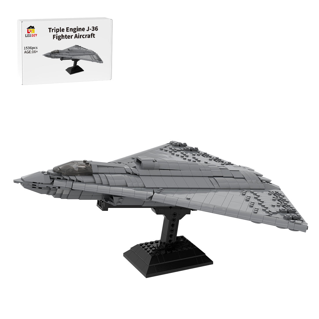 Triple Engine J - 36 Fighter Aircraft Building Blocks - LesDiy - Building Blocks