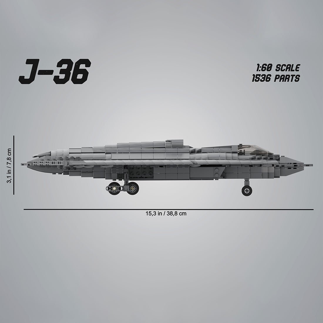 Triple Engine J - 36 Fighter Aircraft Building Blocks - LesDiy - Building Blocks