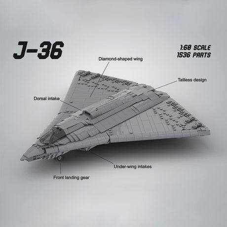 Triple Engine J - 36 Fighter Aircraft Building Blocks - LesDiy - Building Blocks