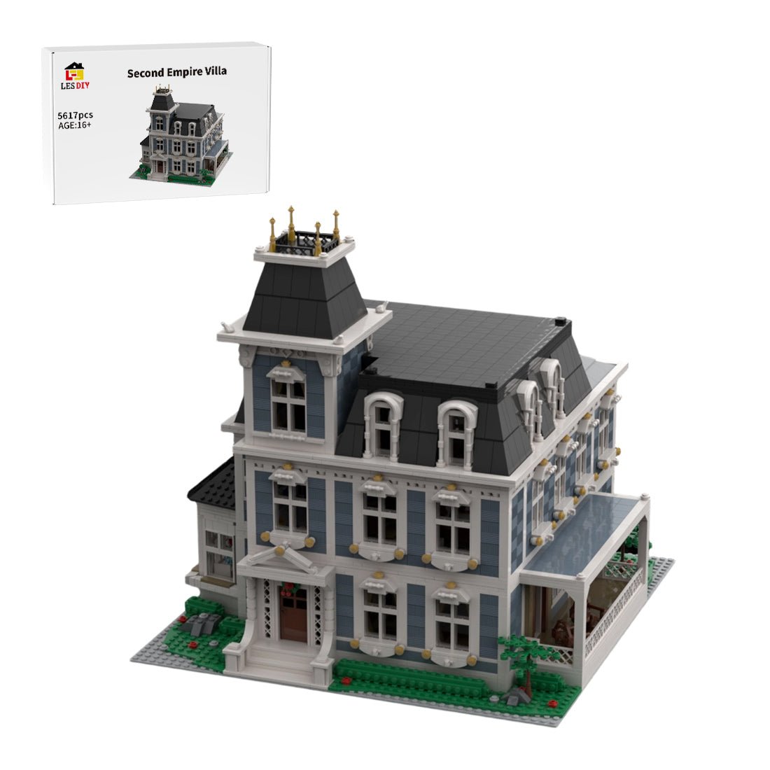 Victorian French Estate European Villa Building Blocks-LesDiy -