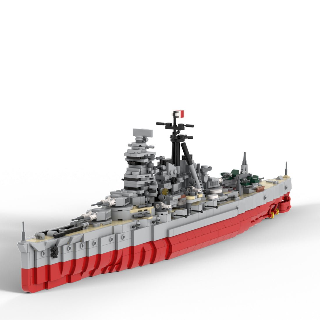 WW2 Japanese Warship Hiei Battleship DIY Military Building Blcoks - LesDiy -