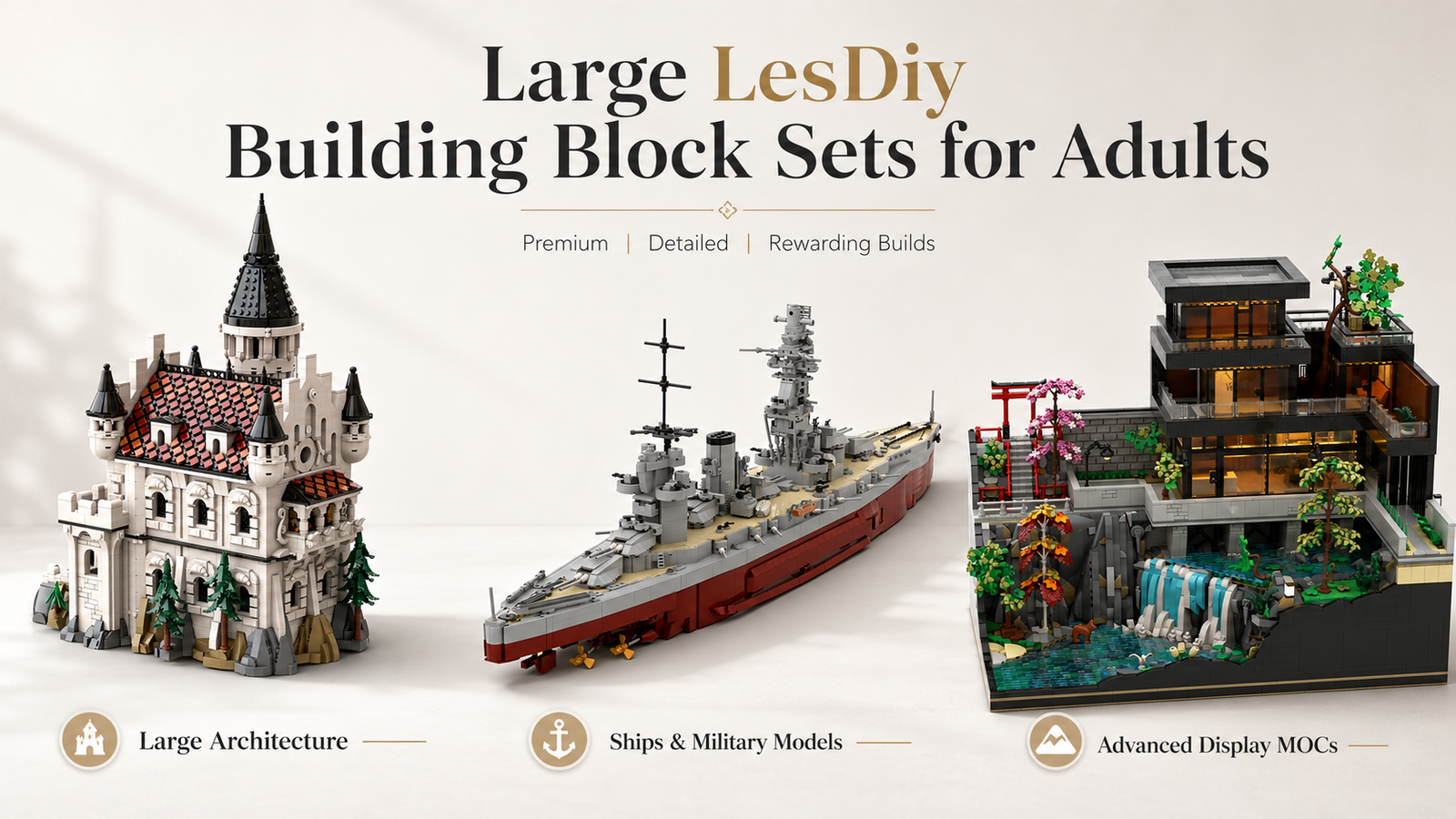 Large LesDiy building block sets for adult builders