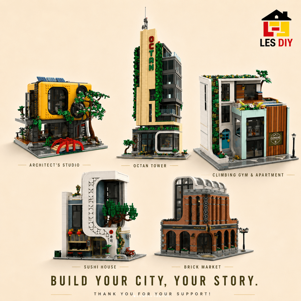 Build a Modern City Block with xymato’s Architectural MOC Collection - LesDiy
