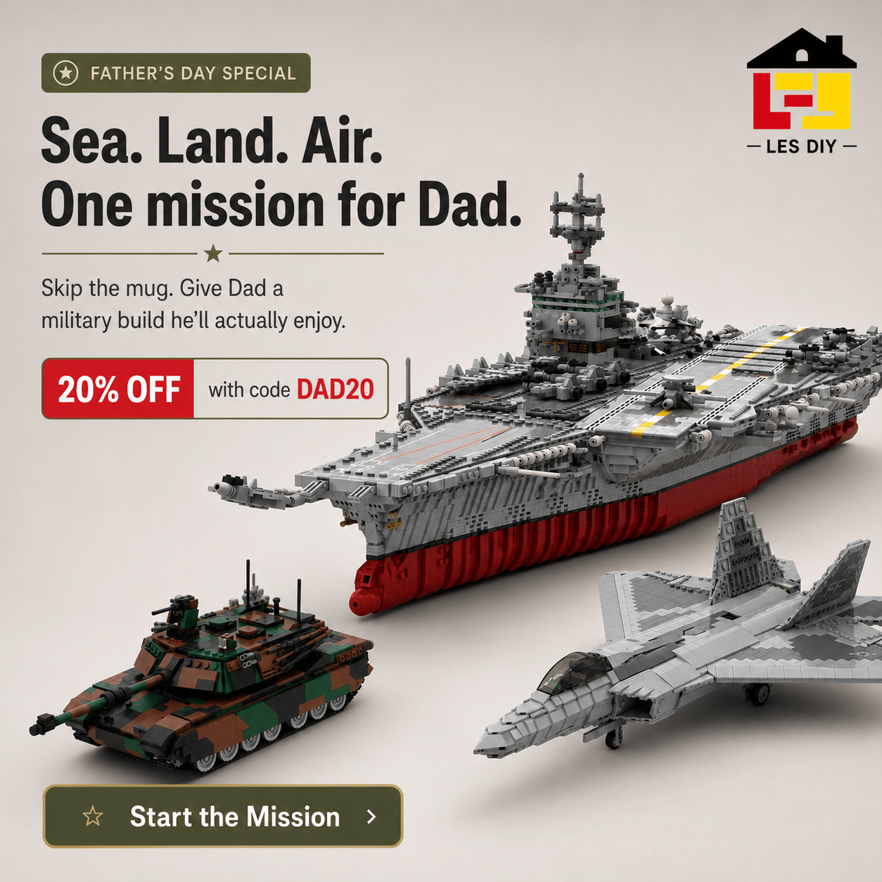 Father’s Day Military Building Block Gifts for Dads Who Love History - LesDiy