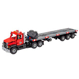MOC-246143 American Heavy-Duty Truck & Self-Steering 3-Axle Trailer Building Blocks