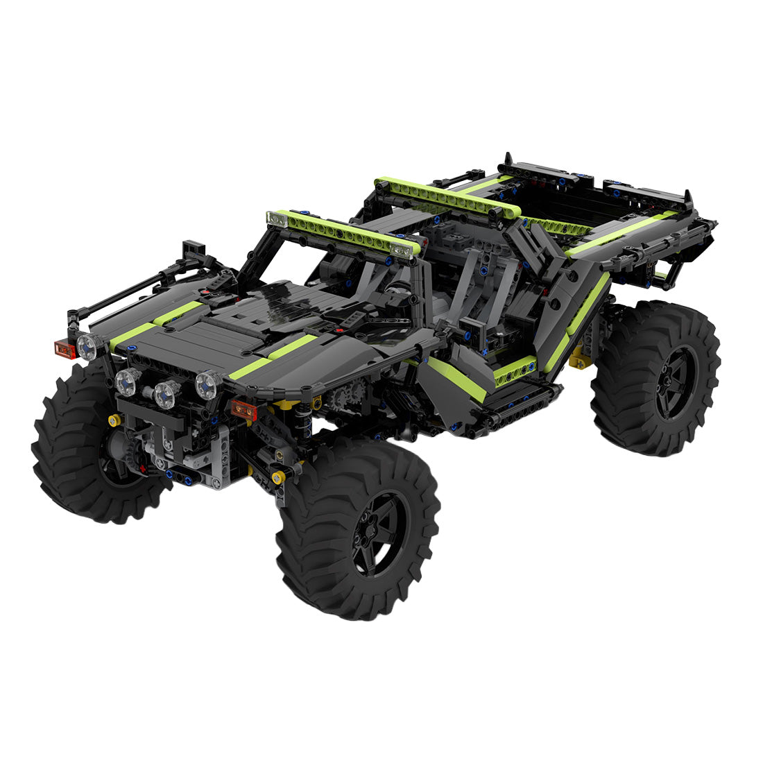 MOC-166891 + MOC-172968 Halo Warthog M12B RC Armored Off-Road Vehicle & Motorized Turret Building Blocks