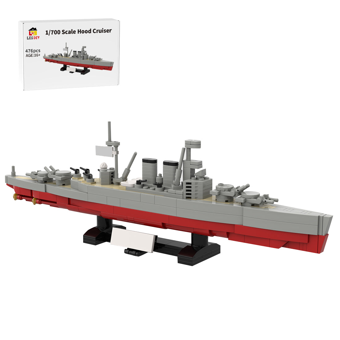 1:700 Scale HMS Hood Battlecruiser Building Blocks