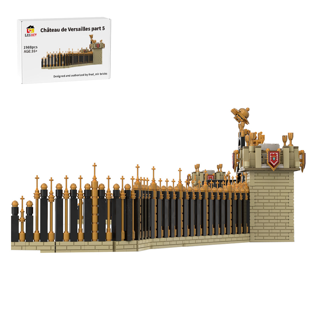 MOC-214157 Château de Versailles Part 5 “Grilles d'Honneur” Building Blocks