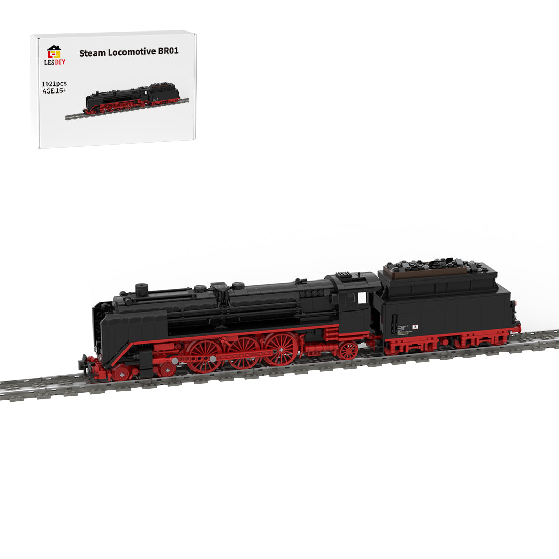 MOC-102185 BR 01 Deutsche Reichsbahn Vintage Steam Locomotive Building Blocks
