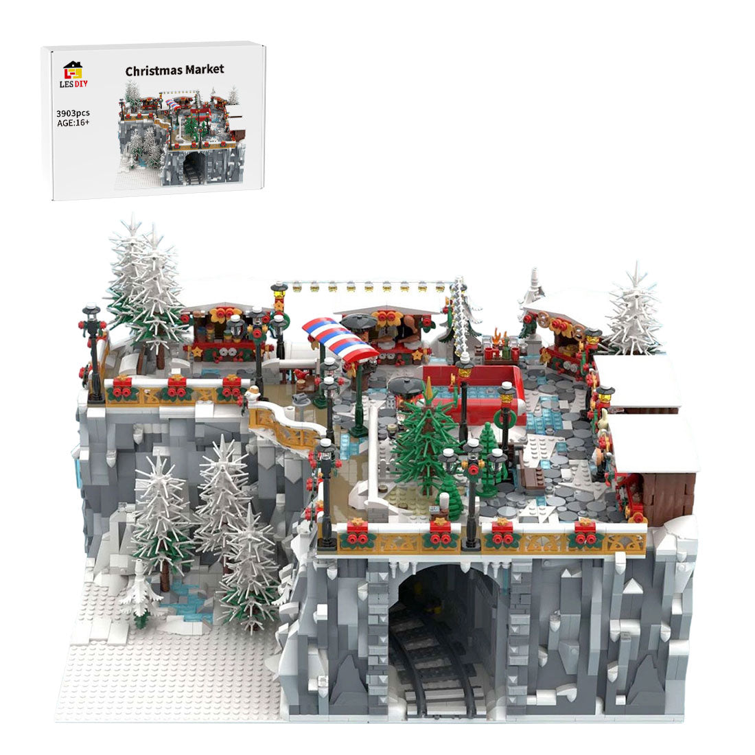 MOC-239640 Winter Village Christmas Market Building Blocks