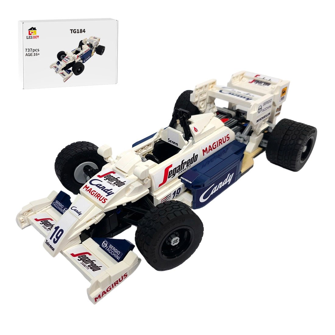 1/16 Scale Toleman TG184 Race Car Building Blocks - LesDiy - 