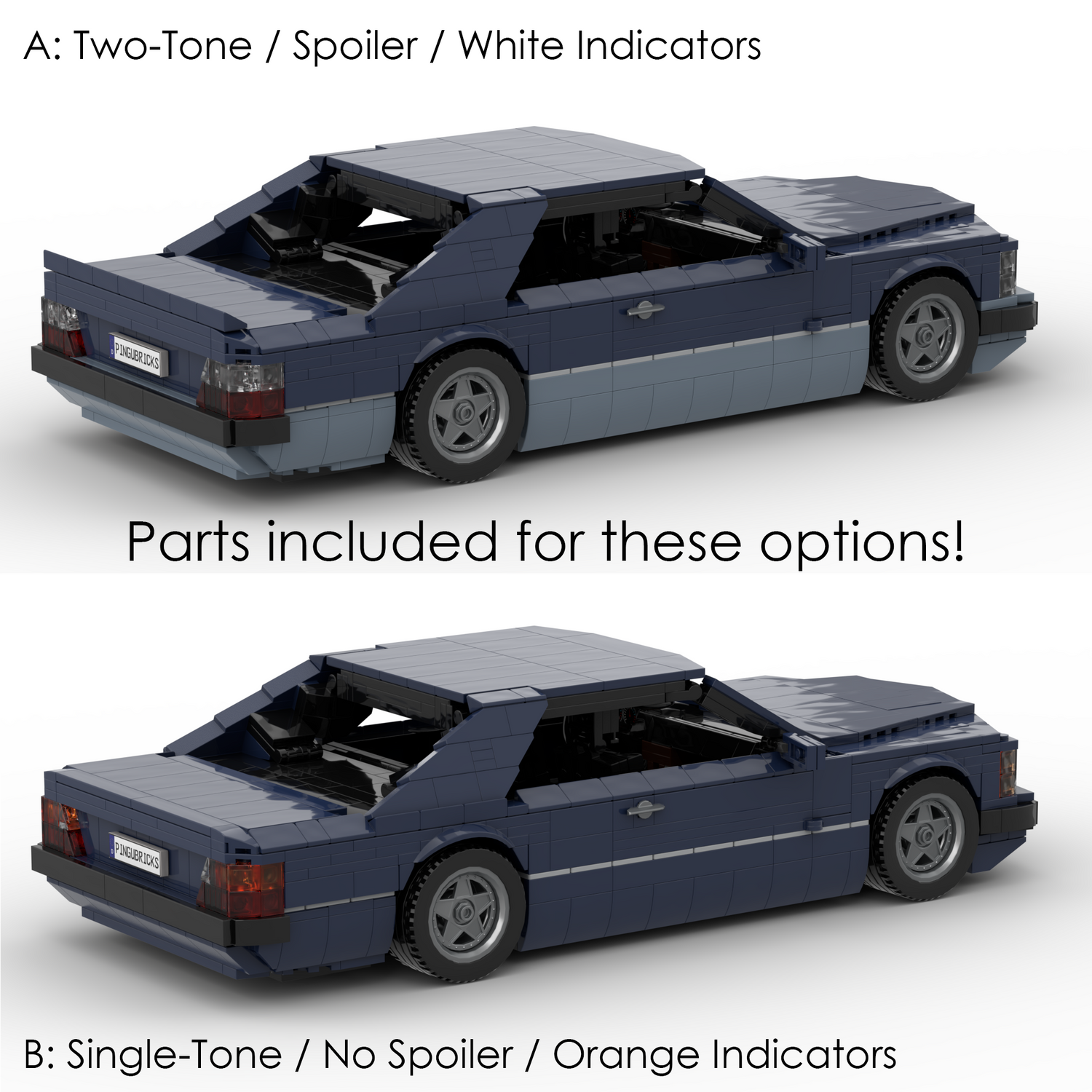 1980s German Grand Touring Coupe Building Blocks (Gobricks)