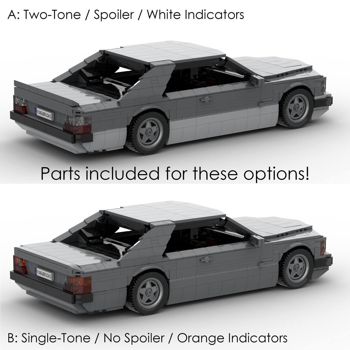 1980s German Grand Touring Coupe Building Blocks (Gobricks)