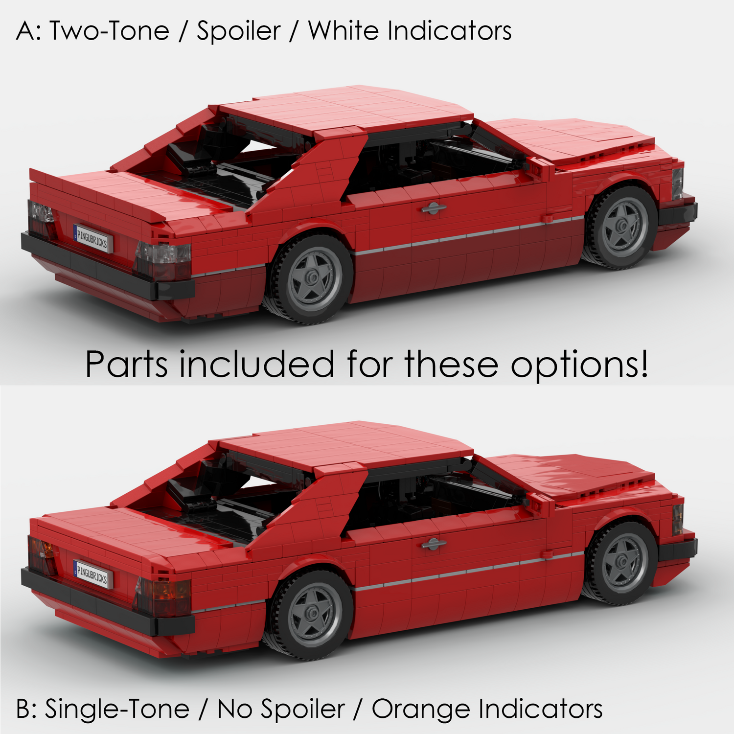 1980s German Grand Touring Coupe Building Blocks (Gobricks)