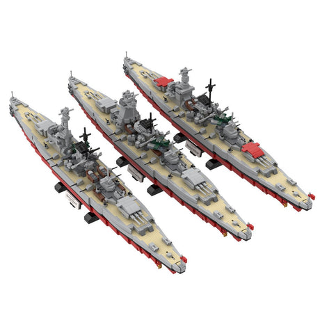 1/300 Scale Germany 3 in 1 Deutschland - class warship Building Blocks - LesDiy - 
