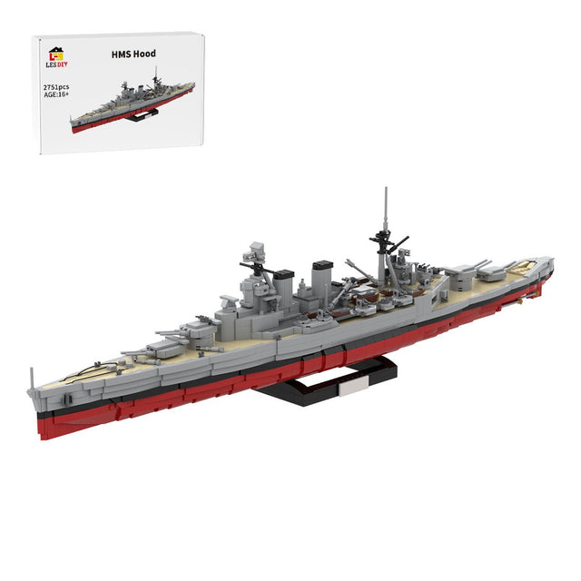 1/300 Scale HMS Hood Battlecruiser MOC Building Blocks-LesDiy - 