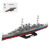 1/300 Scale HMS Norfolk Heavy Cruiser MOC Building Blocks-LesDiy - 