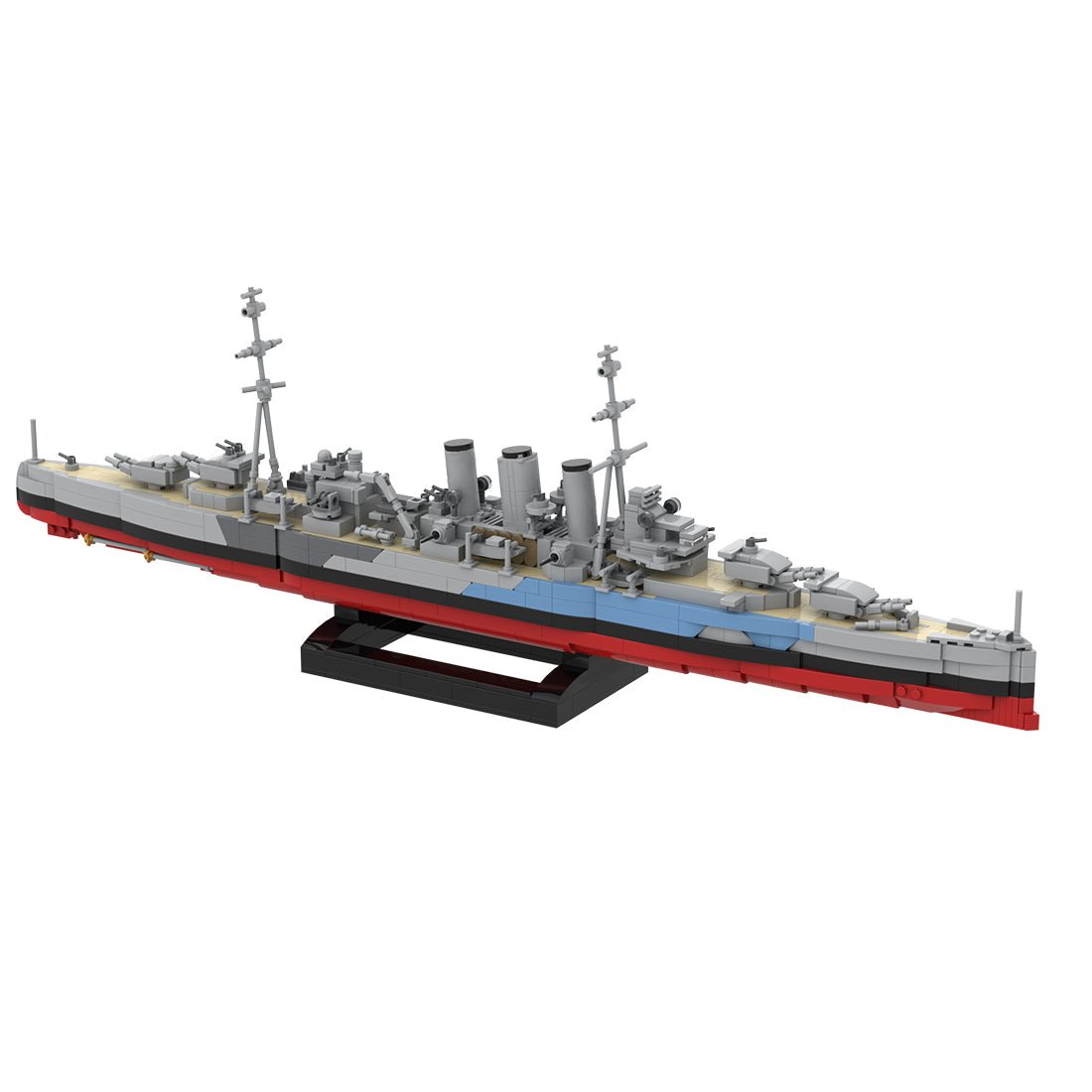 1/300 Scale HMS Norfolk Heavy Cruiser MOC Building Blocks-LesDiy - 