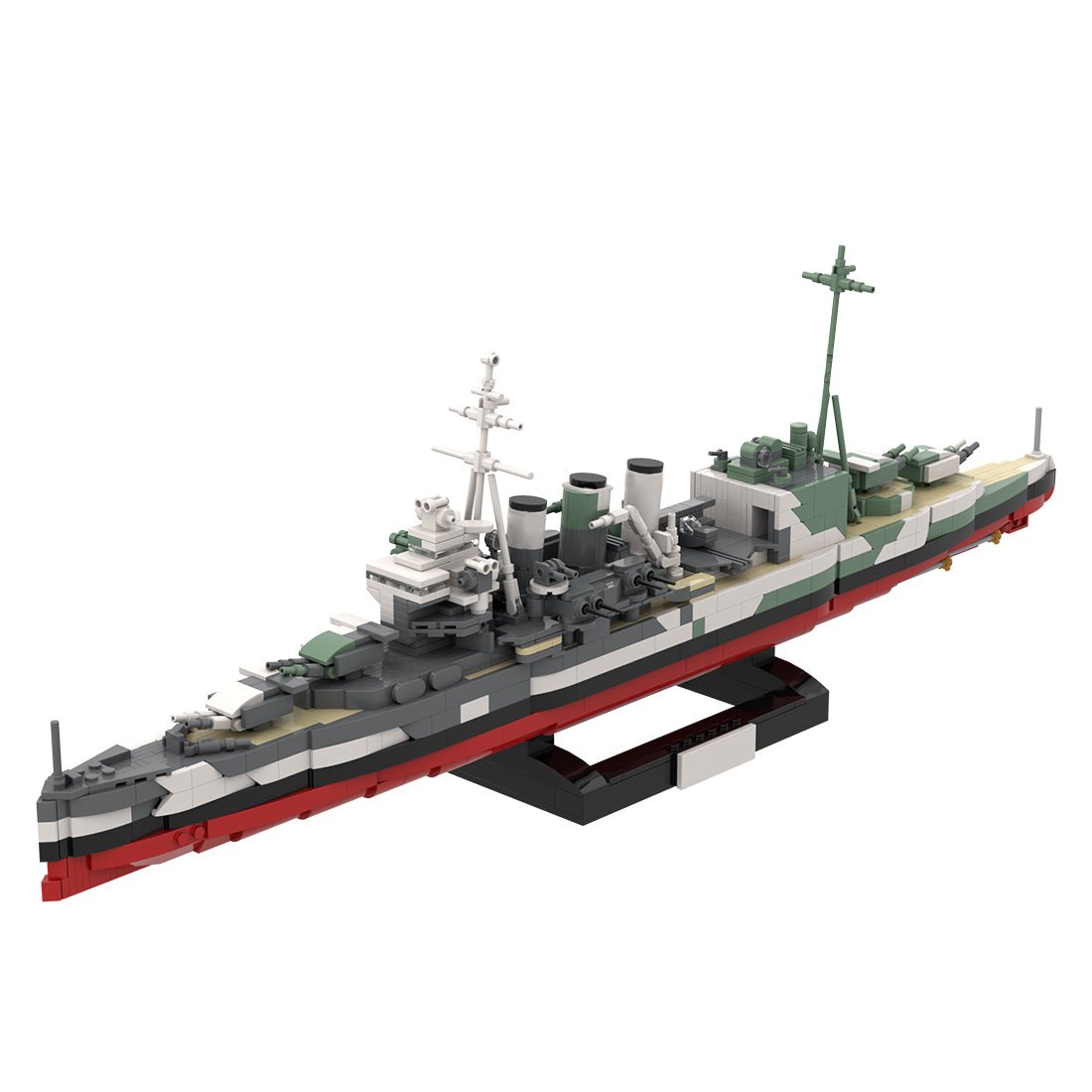 1/300 Scale HMS Suffolk Heavy Cruiser MOC Building Blocks-LesDiy - 