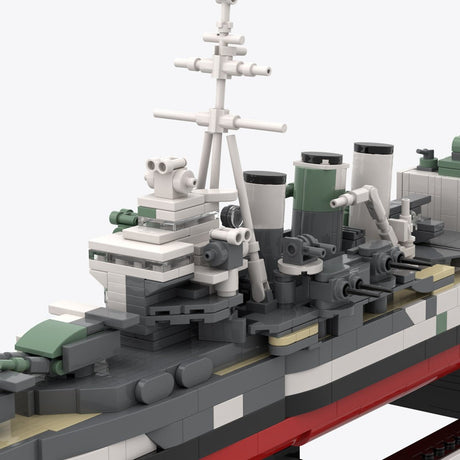 1/300 Scale HMS Suffolk Heavy Cruiser MOC Building Blocks-LesDiy - 