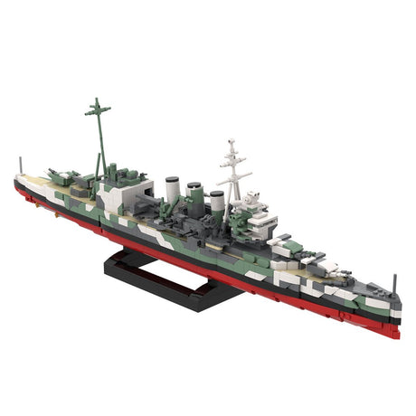 1/300 Scale HMS Suffolk Heavy Cruiser MOC Building Blocks-LesDiy - 